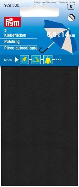 Prym Klebeflicken Nylon, 2 Stück, 6,5 x 14 cm, schwarz 929500